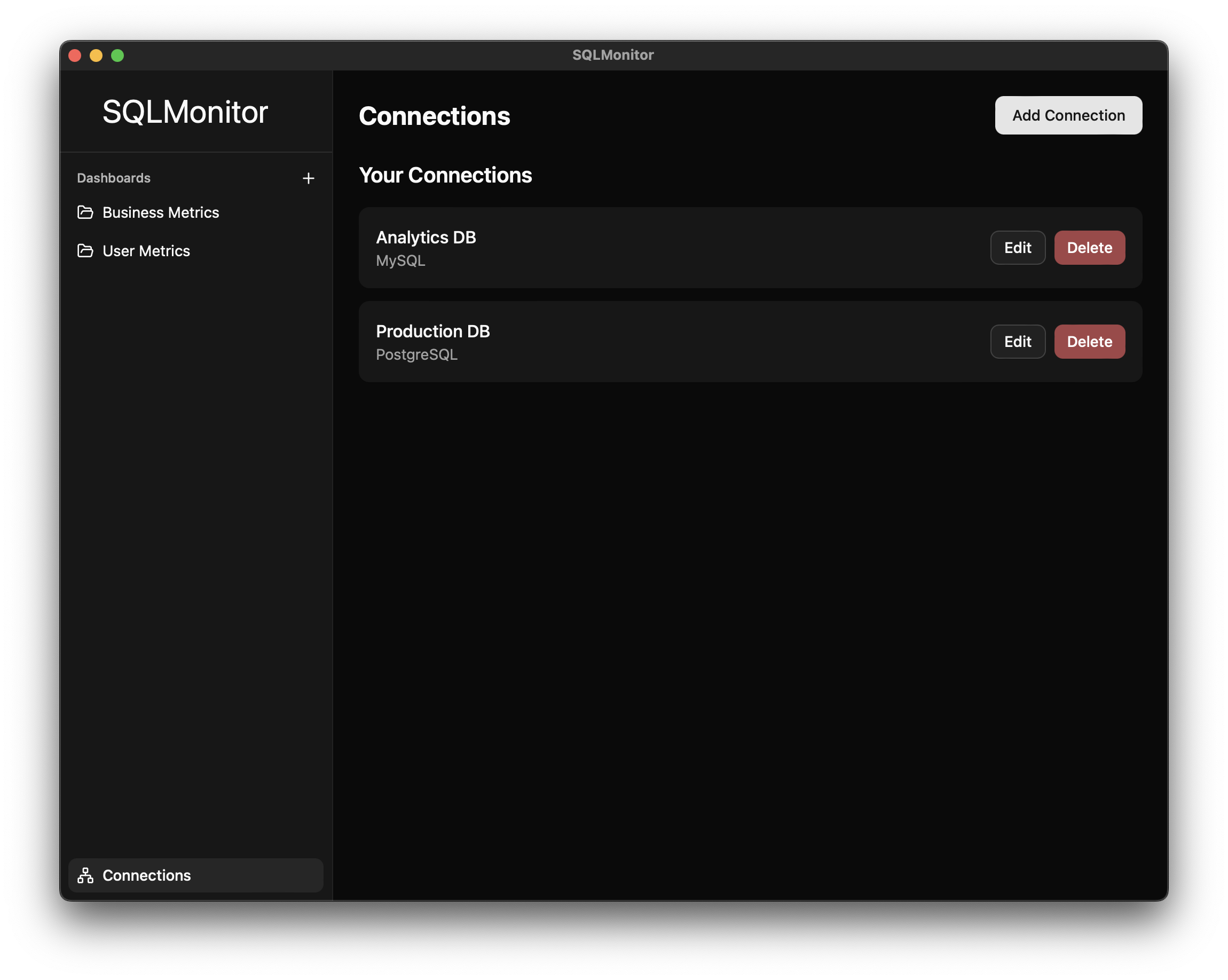 Database connection management in SQLMonitor